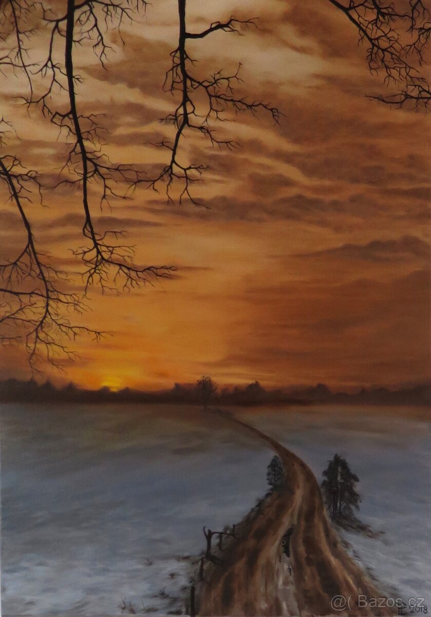 Ručně malovaný obraz – olejomalba – příroda - 7