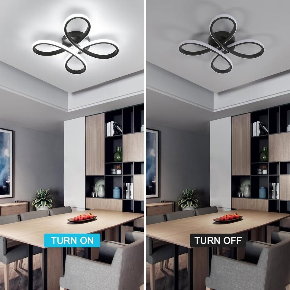 Moderní stropní LED svítidlo - černé - 7