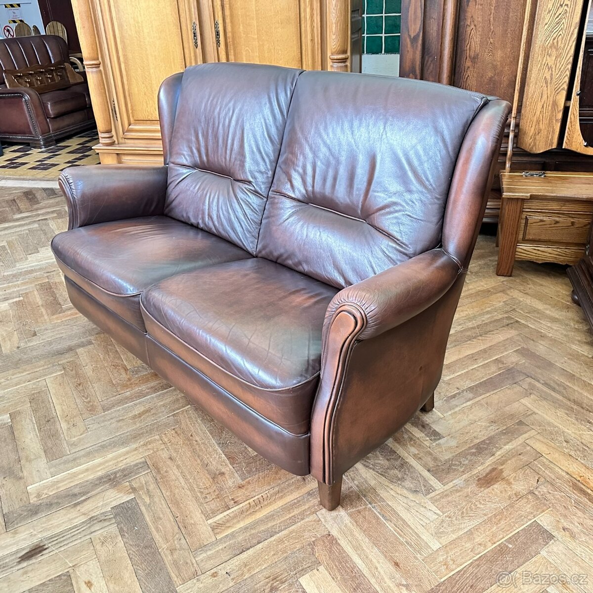 Gauč kůže + dub, Anglie/Belgie - 7
