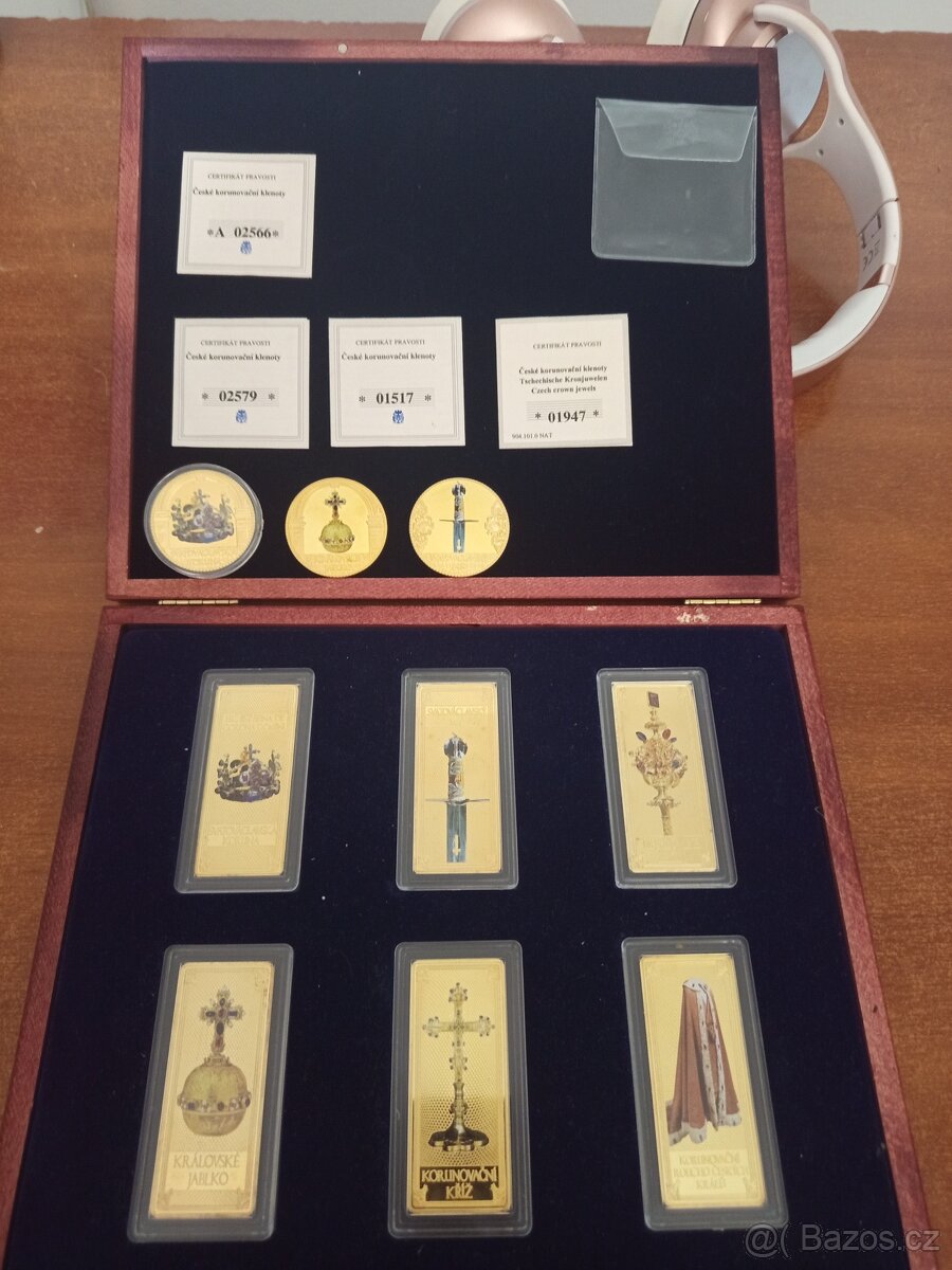 Edice pozl. cihličky 6x , mince 3x , 20 Kč bankovka UNC - 7