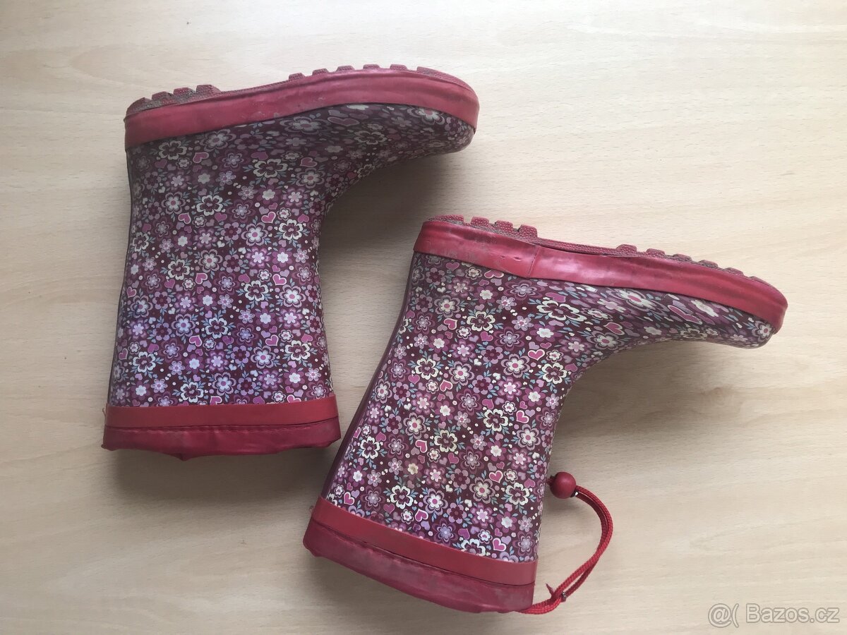 holinky, kvítkované, velkost 33, gumáky - 7