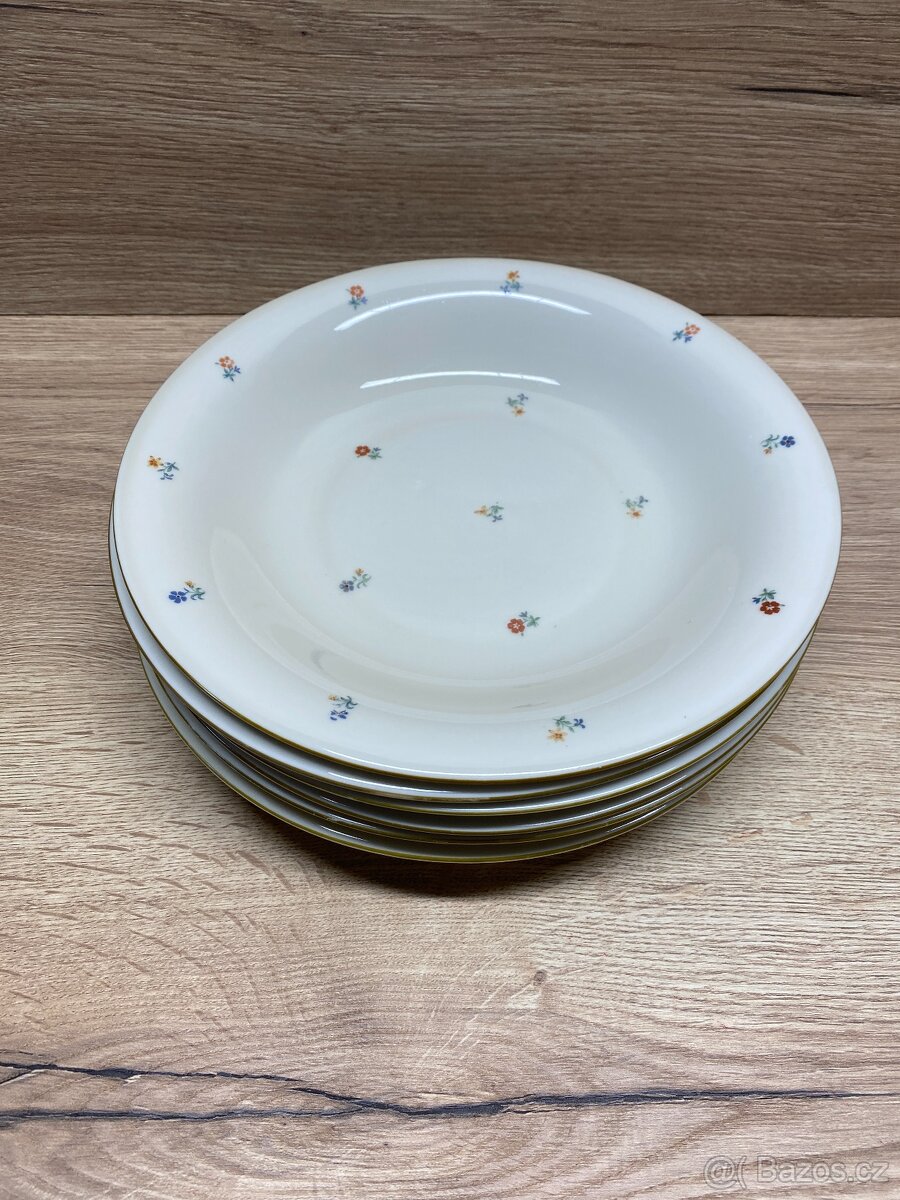 talíře staré malované talíře československé staré nádobí - 7