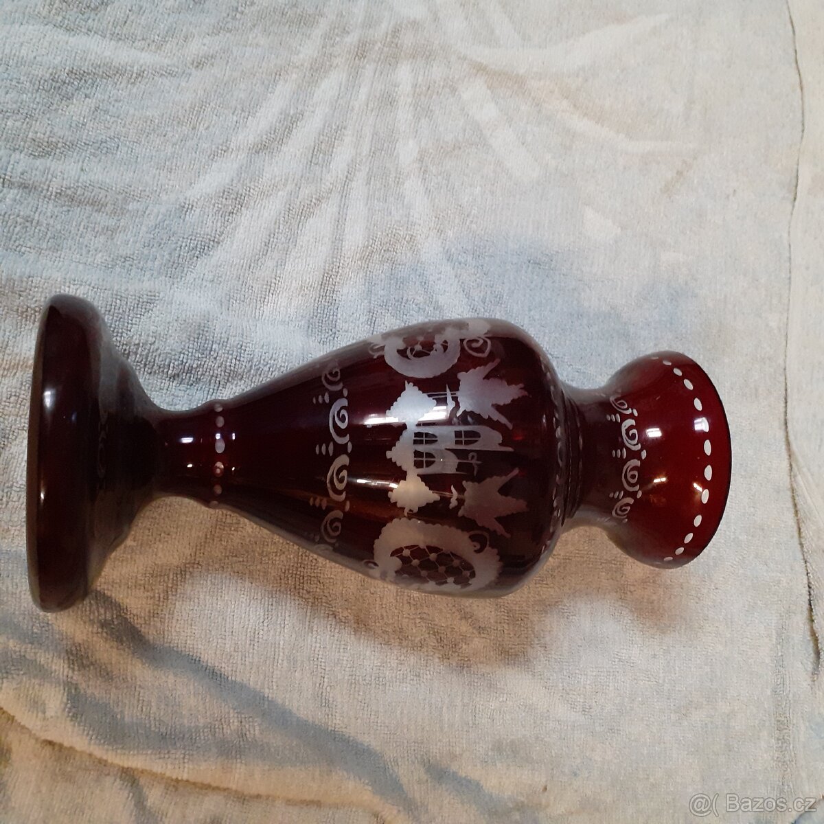 Starožitná skleněná váza Eggerman - 7