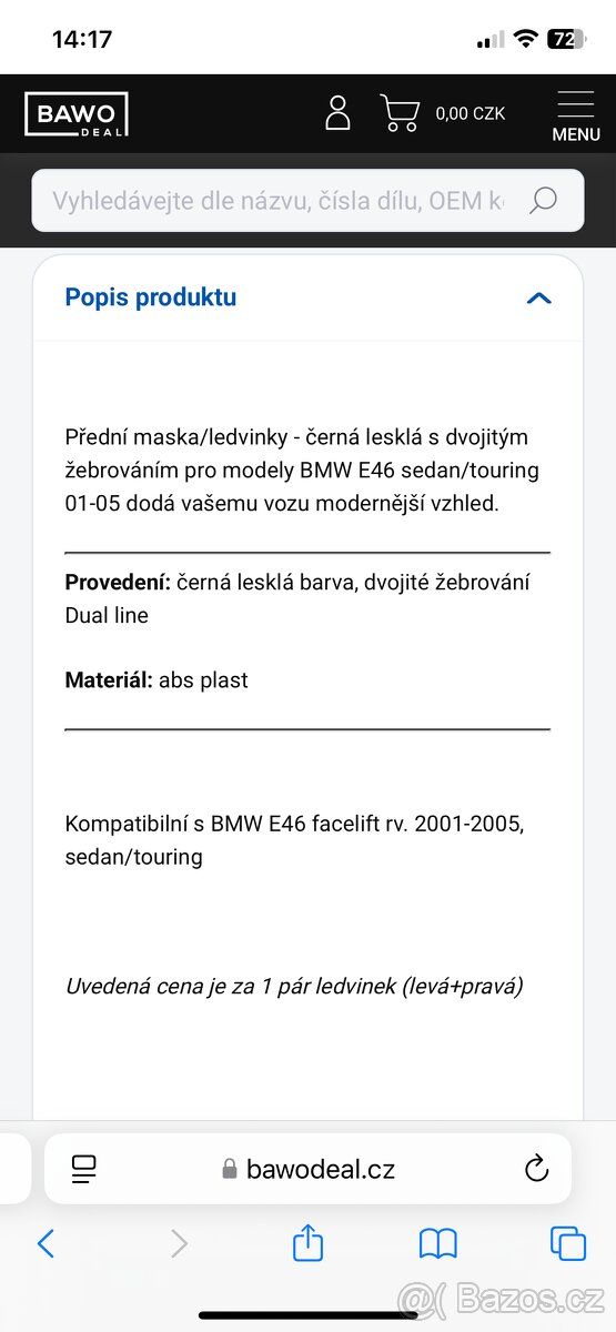 Ledvinky Dual line pro BMW E46 sedan/touring 01-05, - 7