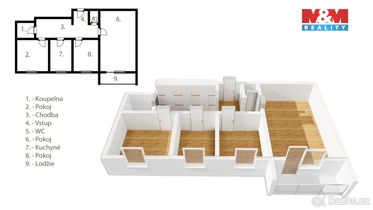 Prodej bytu 3+1, 80 m², Hradec Králové, ul. Čajkovského - 7