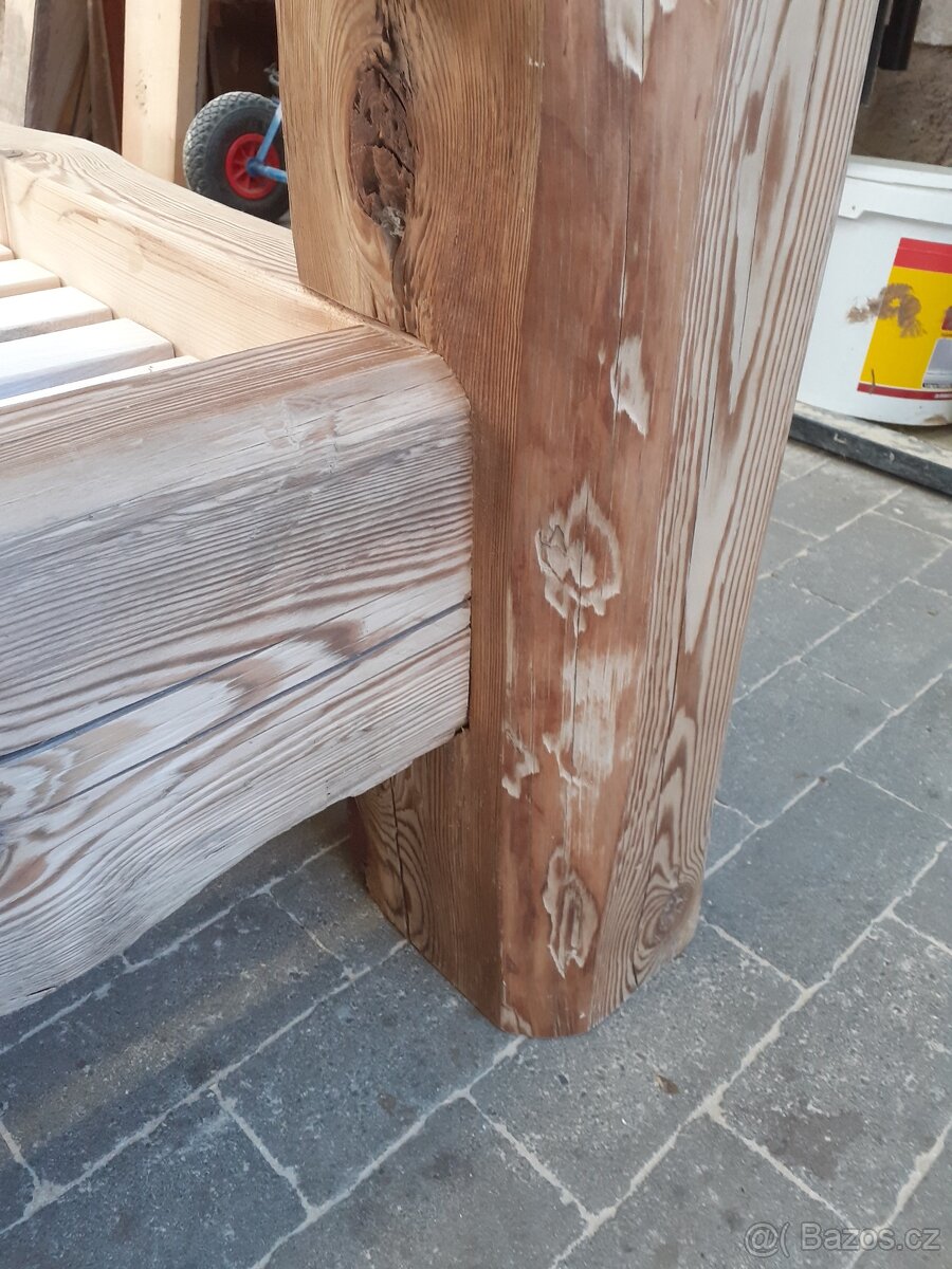 Postel masiv staré trámy - 7