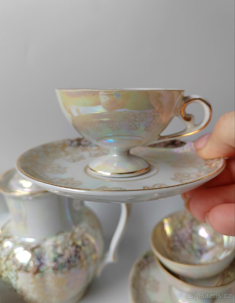 Nádherná porcelánová kávová souprava Oscar Schlegelmilch - 7