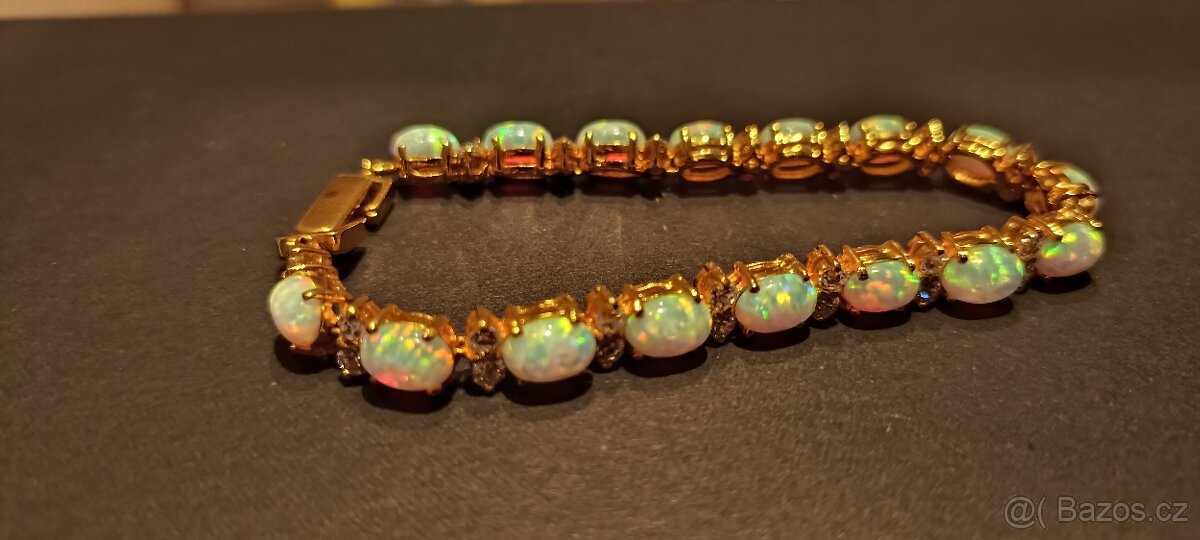 LUXUSNÍ VINTAGE SET S AUSTRALSKÝMI OPÁLY – ZNAČENÍ 18K – 60 - 7