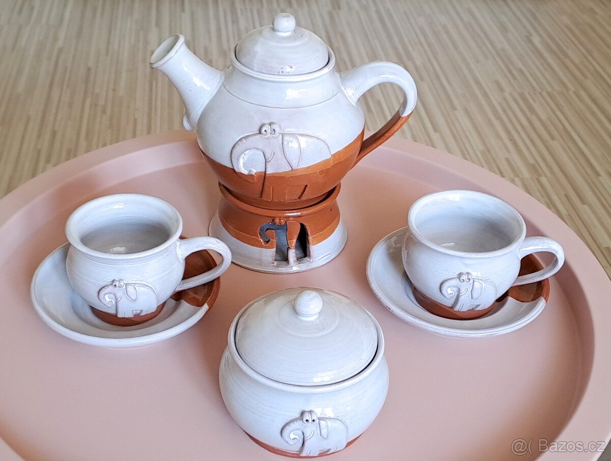 Souprava keramika na čaj / kávu - motiv SLON - 7