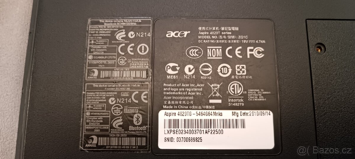 Kovový Acer Aspire 4820T, core i5, 500GB HDD, nVidia - 7