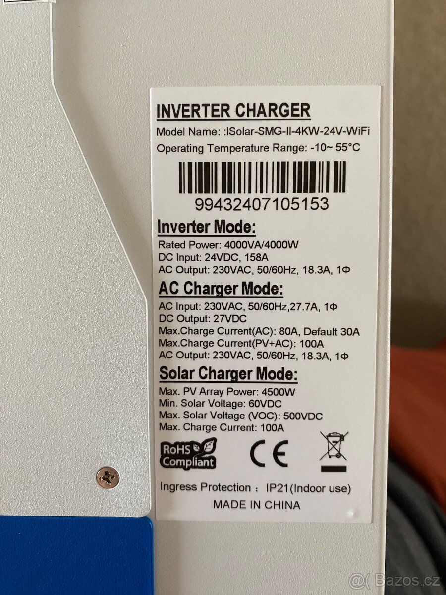 Hybridní měníč napětí 4.0kw FVE MPPT 24V NOVÝ - 7