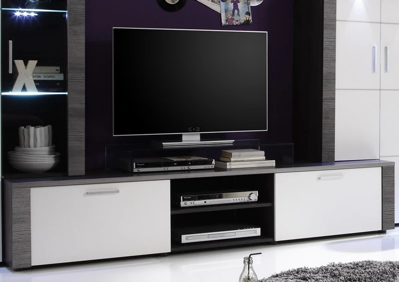 Obývací stěna - šedá / matná bílá - 7