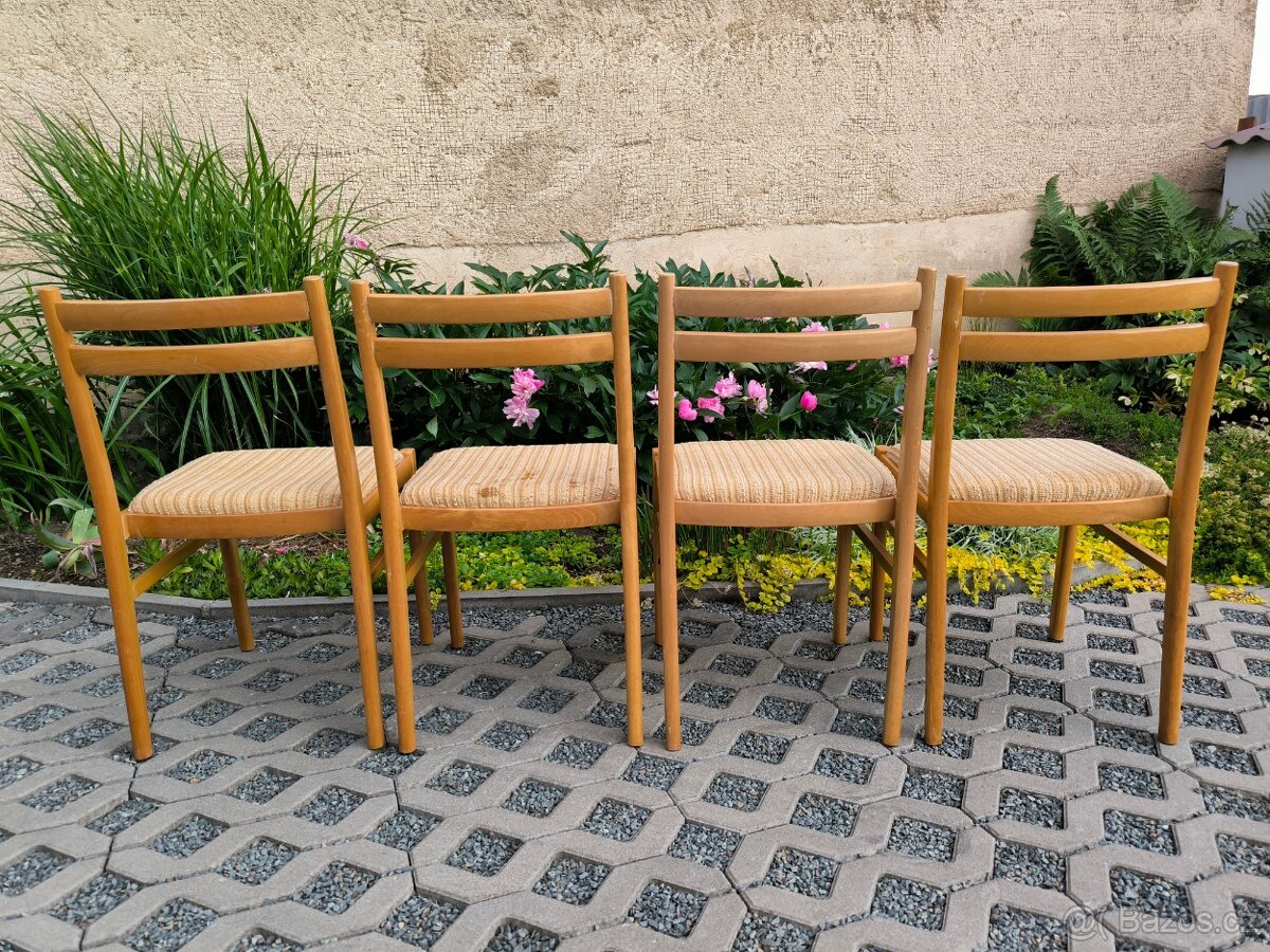 Retro dřevěné jídelní židle Jitona - 70. léta - 7