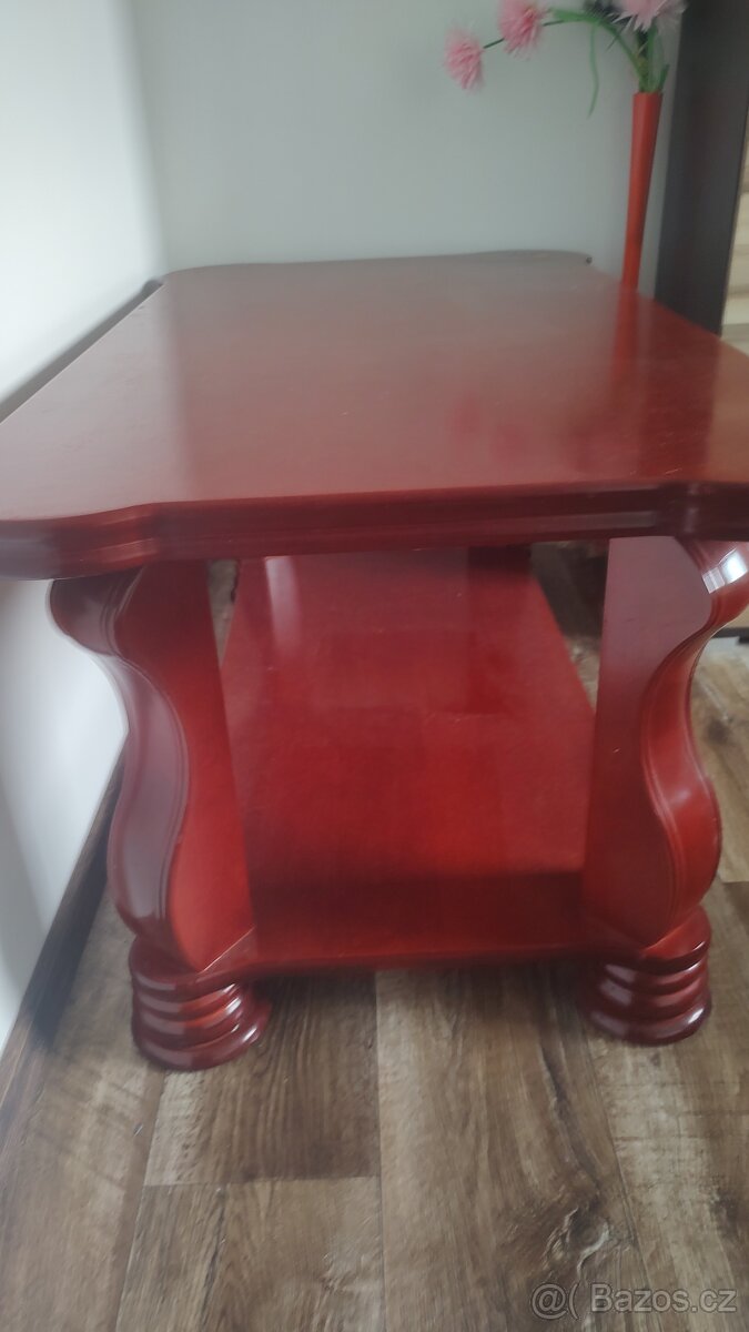 Gauč rustikální,rozkládací+konf.stůl - 7