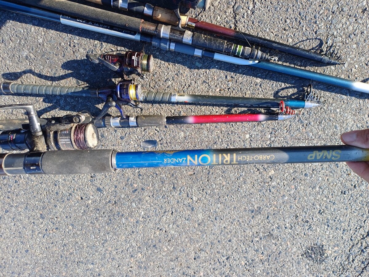 6 rybářských prutů s navijáky - 7