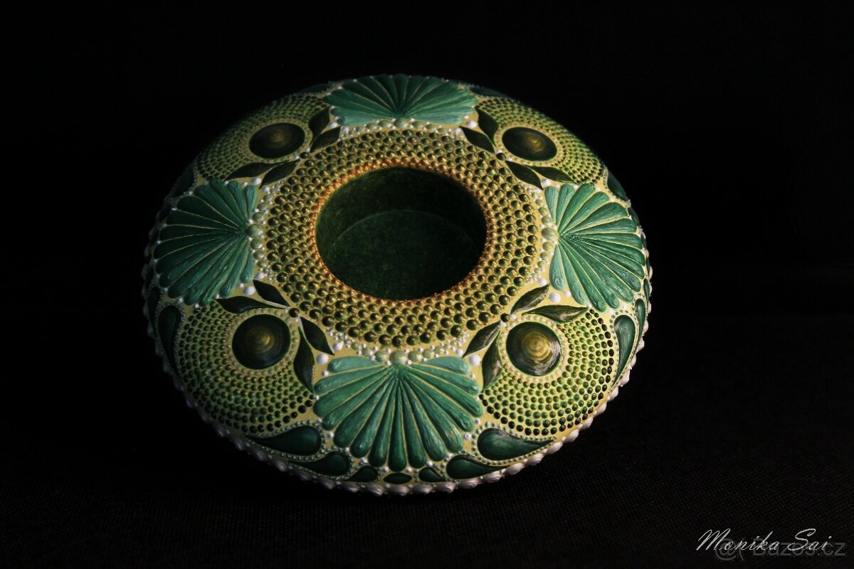 Mandala - Svícen DotArt - akryl. - 7