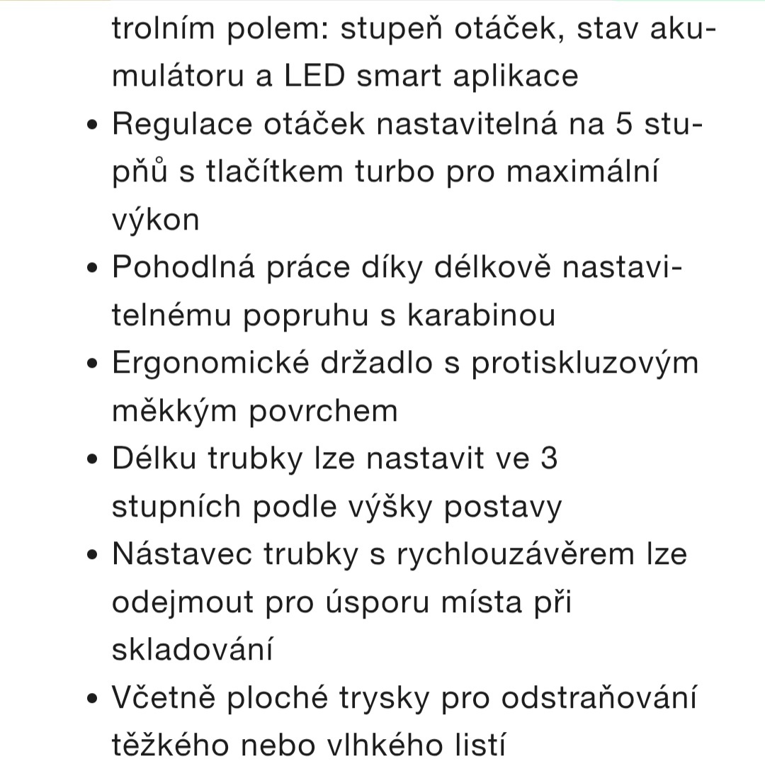 Aku turbínový foukač listí peformance - 7