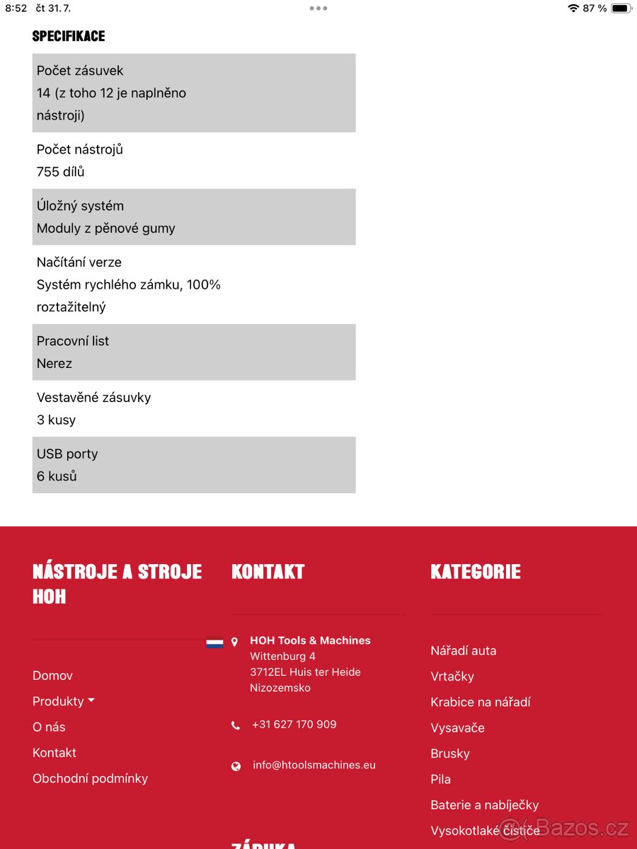 Dílensky vozík s nářadím 755 kusů DWUSA DW14 - 7