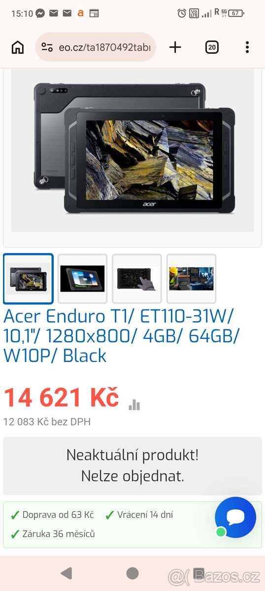 Acer Enduro T1/ ET110-31W s Windows - 7