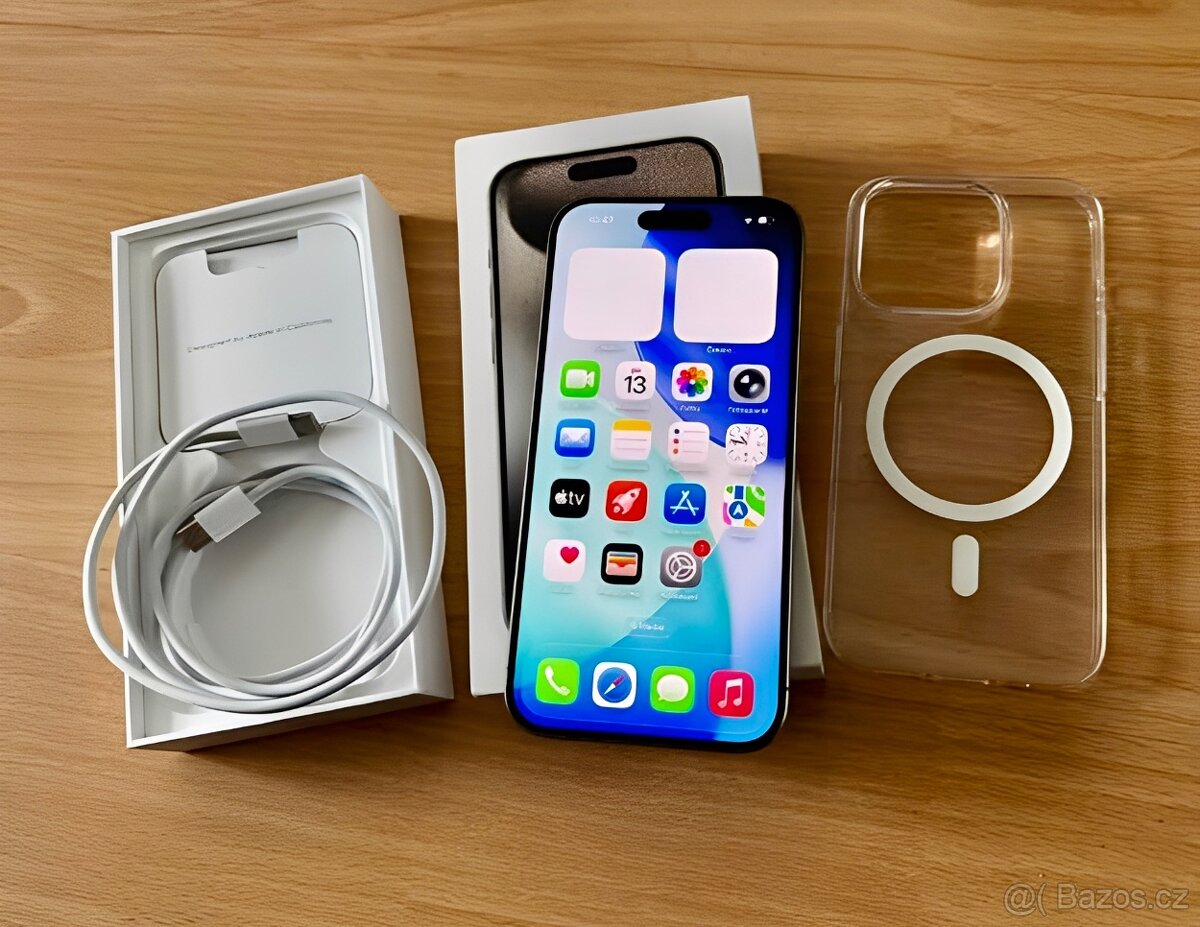 iPhone 15 Pro Natural Titanium BATERIE 100% TOP - 7