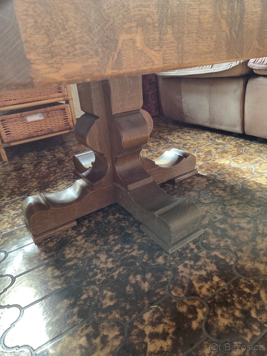 Stará kožená sedací souprava + stůl / set za odvoz - 7