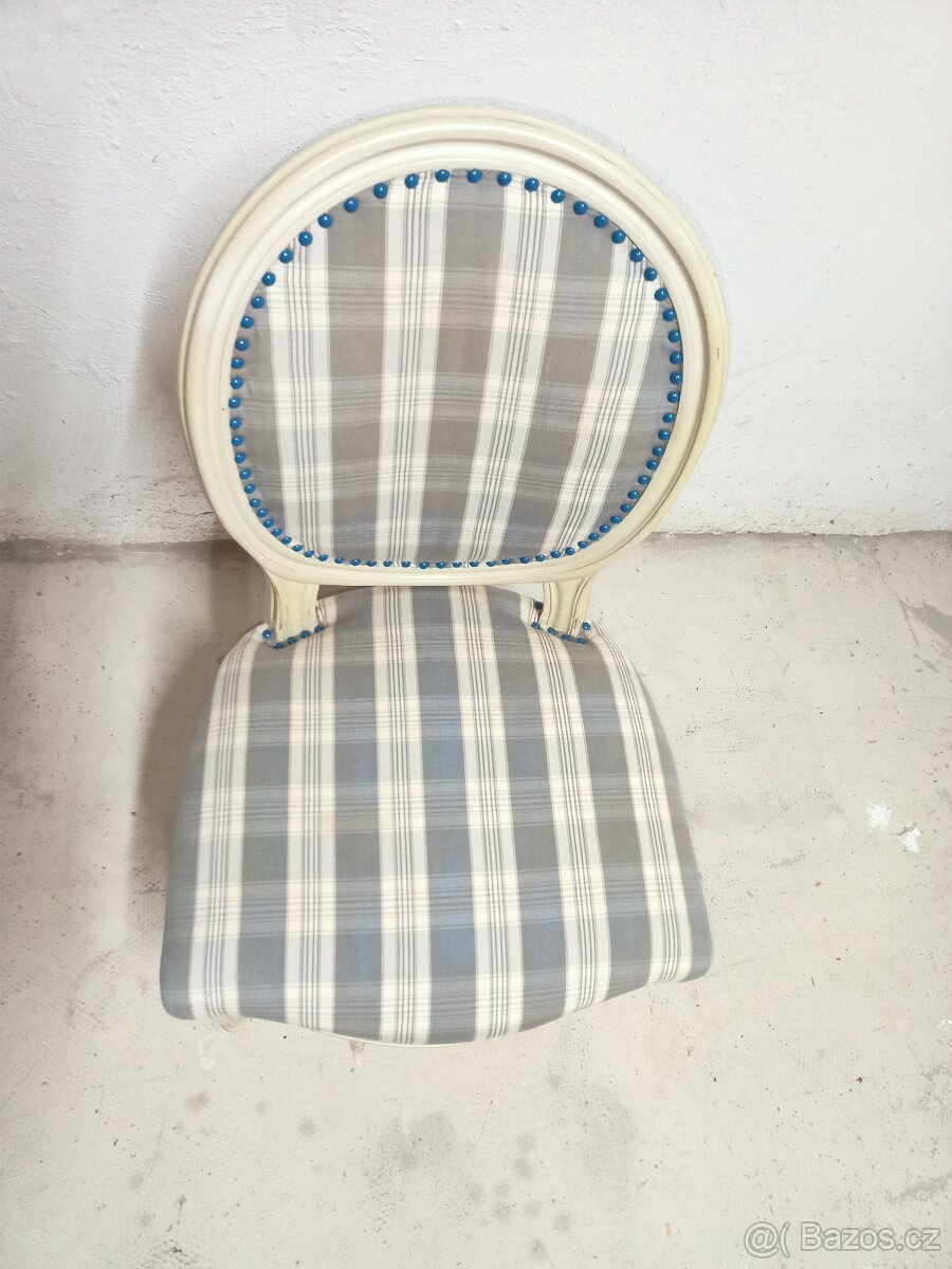 Prodám 6 x krásné antik křesílka-židle v barvě slonové kosti - 7