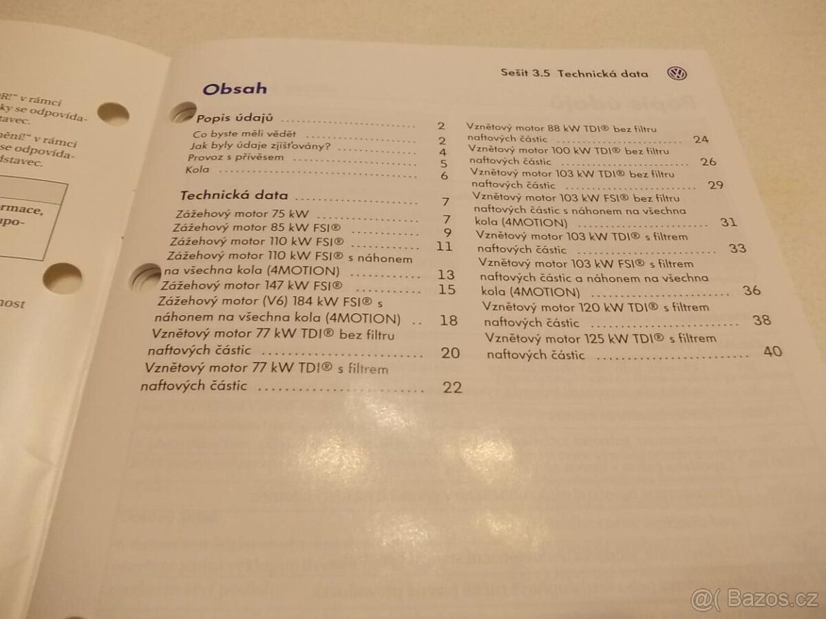 VW PASSAT B6 sedan + combi – technické data - Volkswagen - 7