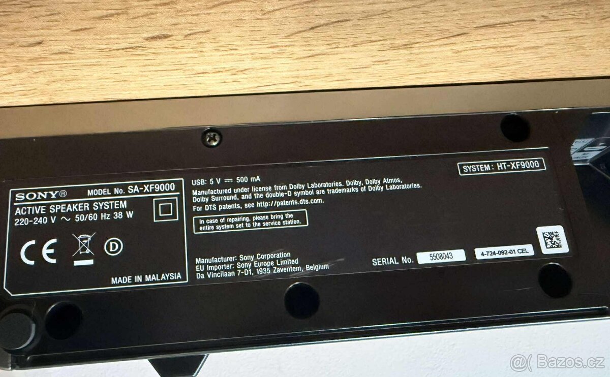 SoundBar + subwoofer SONY XF9000 - WXF9000 - 7