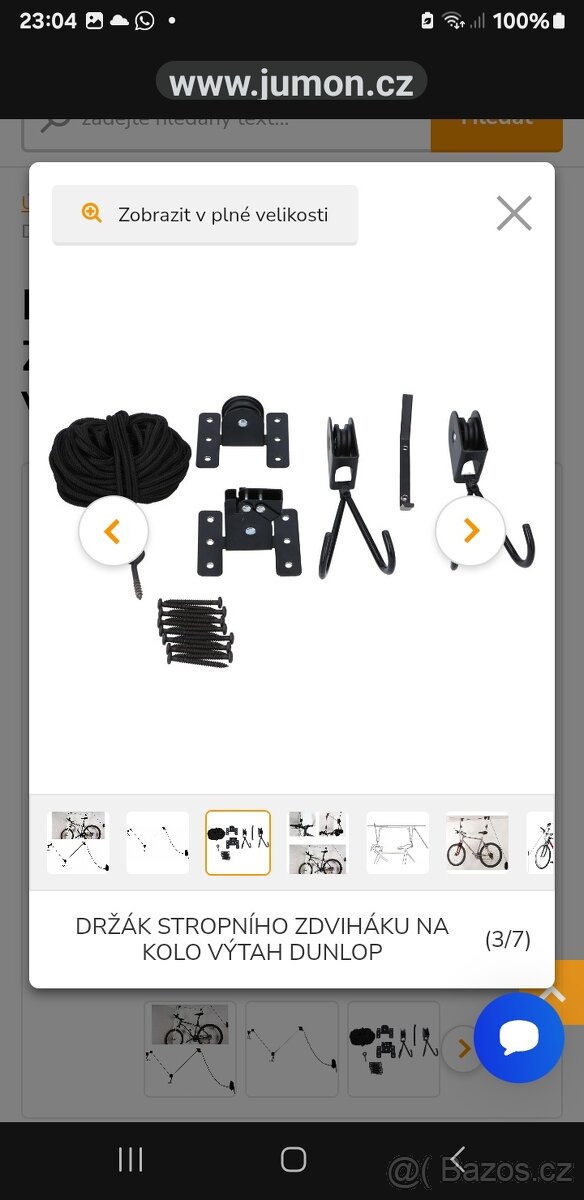 Stropní držák /výtah na kolo dunlop - 7