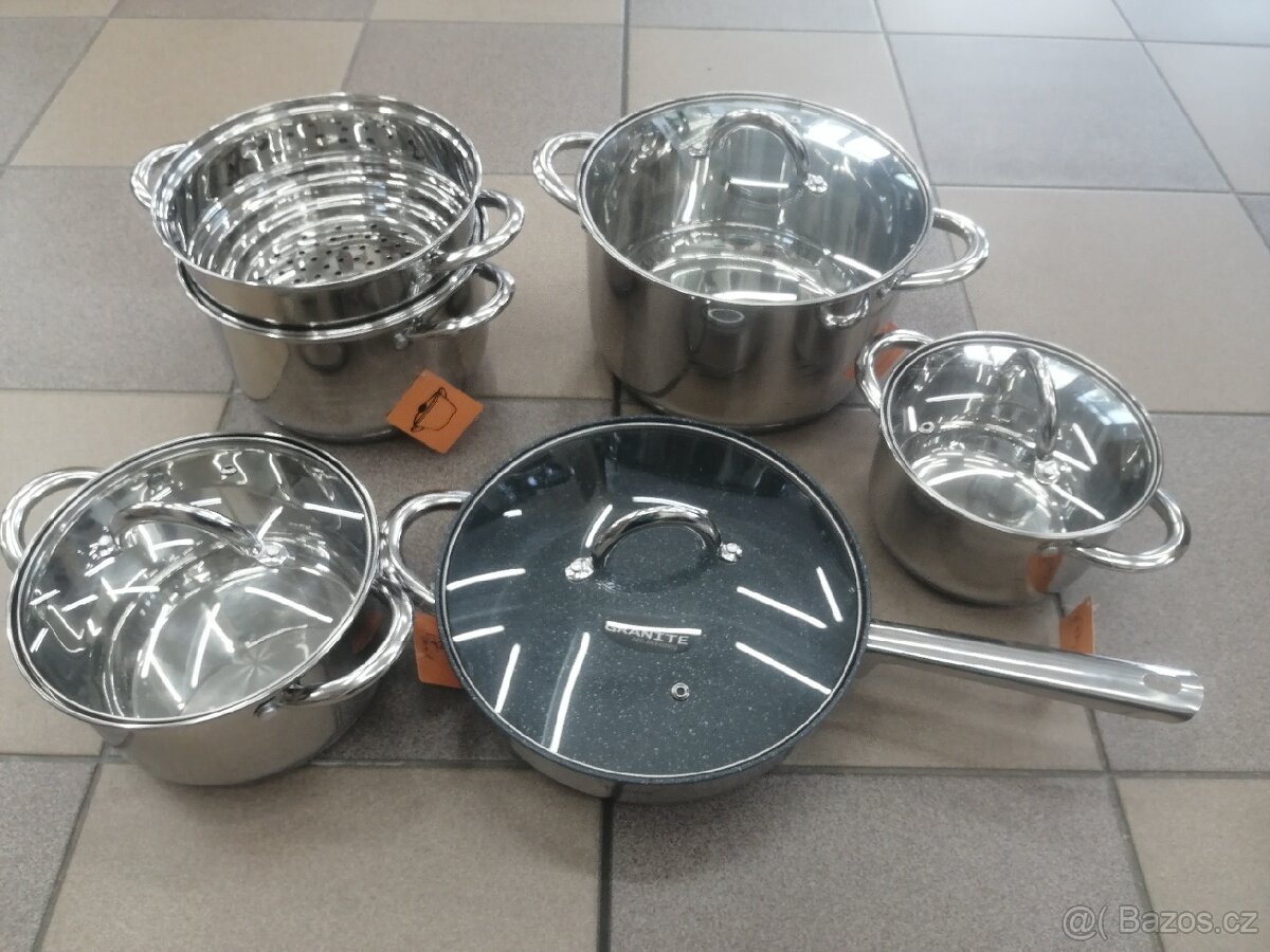 Nádobí nerez designove hrnce sada 11dilu indukce atd - 7