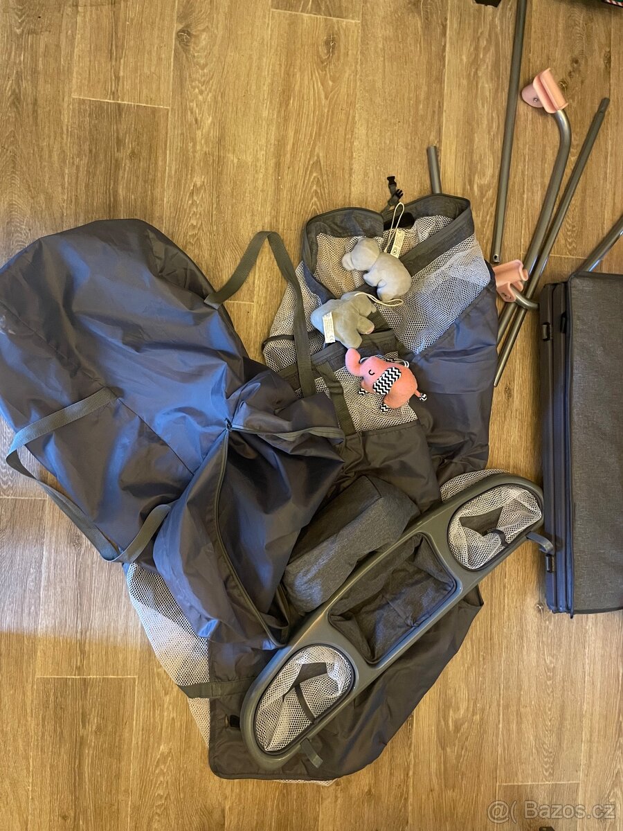 Kinderkraft postýlka cestovní Joy pink s doplňky - 7