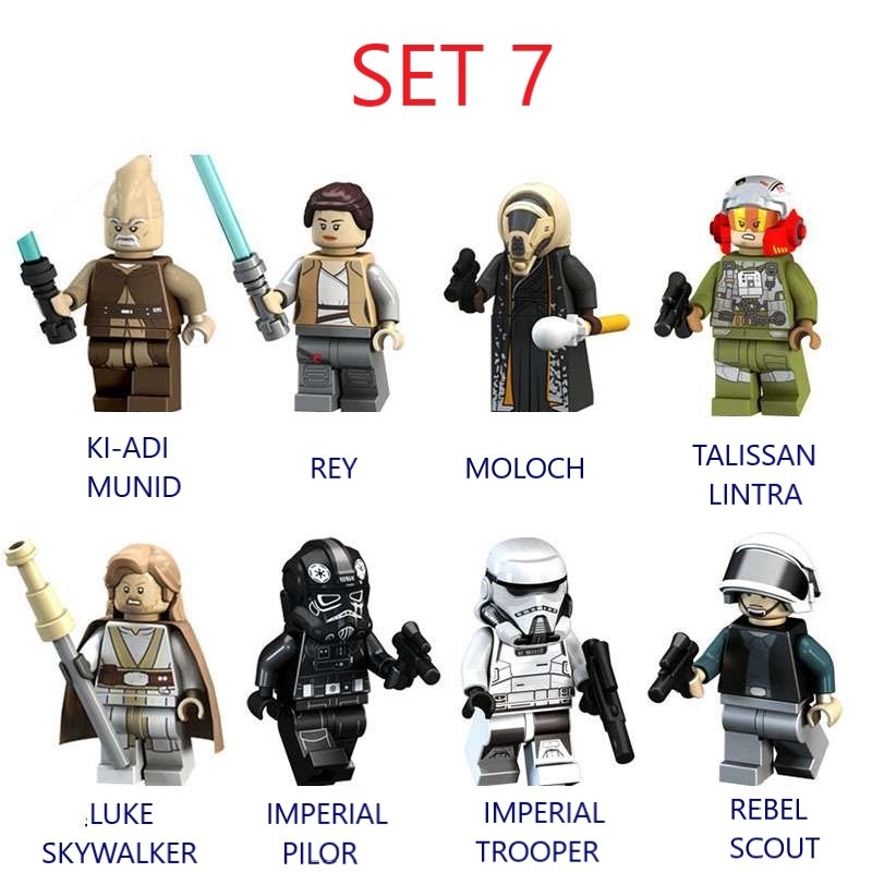 Rôzne figúrky Star Wars 7 (8ks) typ lego - nové - 7