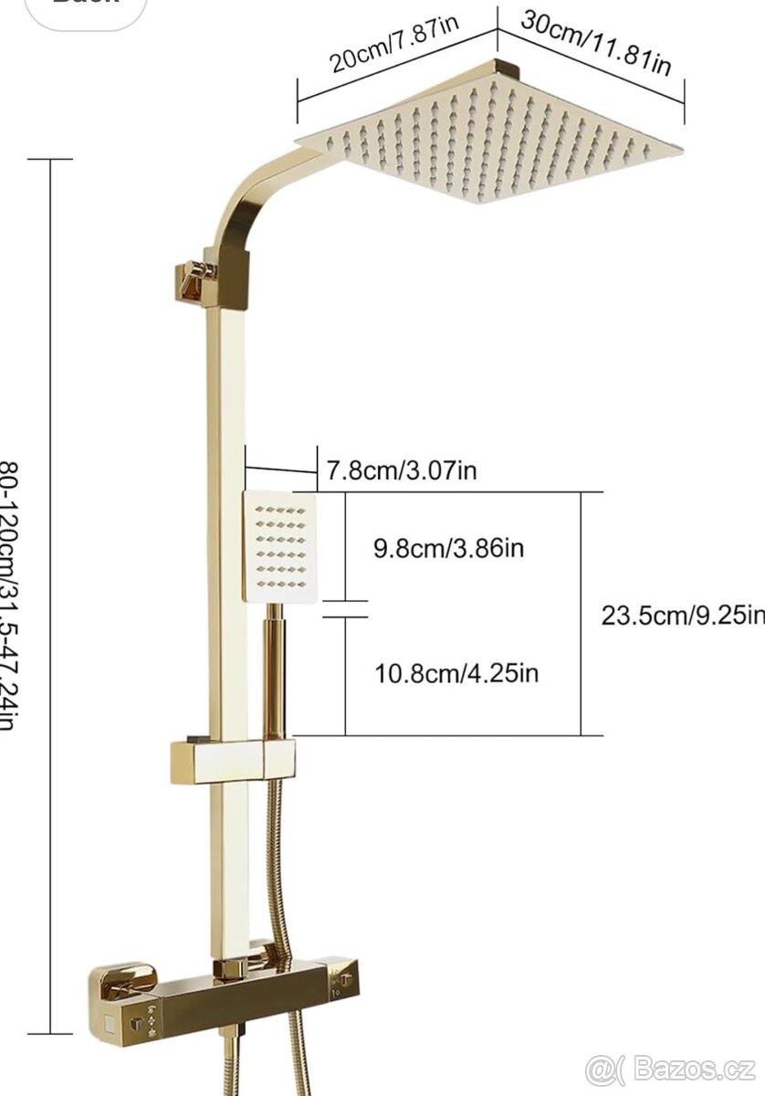 dešťová sprcha, sprchová baterie - 7