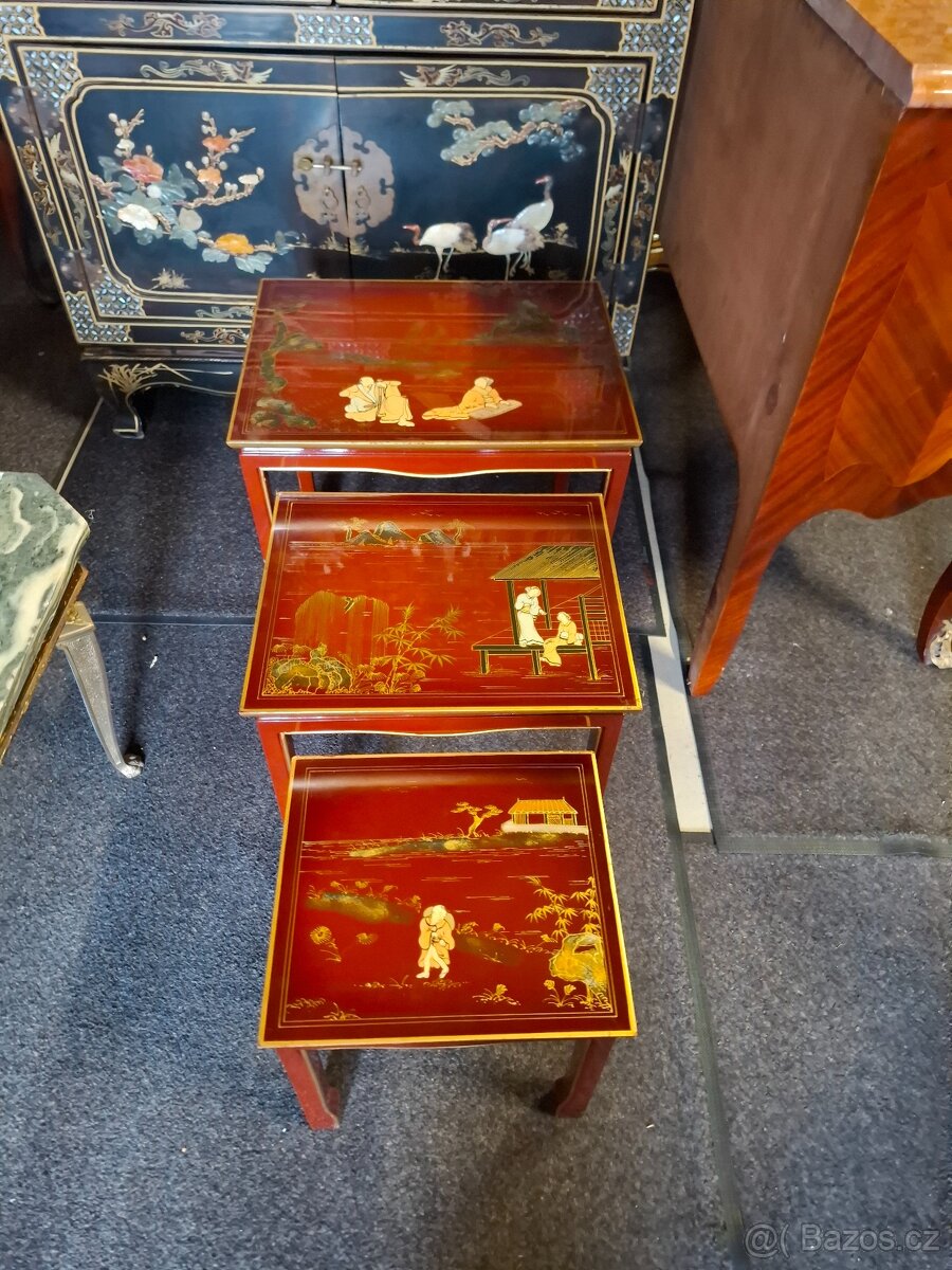 Starožitné stolky pod sebe-Japonsko - 7