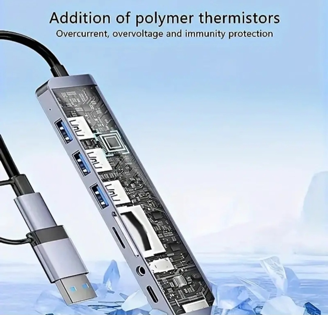 USB-C/USB hub s SD,microSD, USB 3.0&USB 2.0,Jack - 7