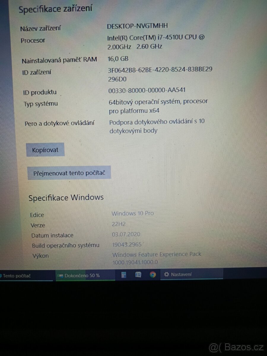 NB Lenovo Thinkpad S540; 15,6" LCD dotykový; Intel+SSD - 7