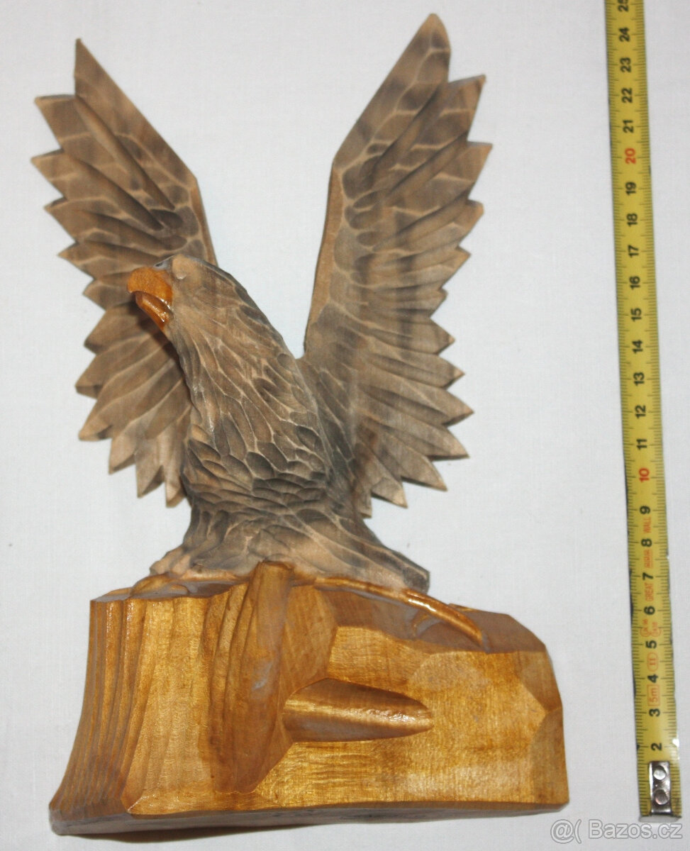 soška Orel dřevo, dřevěná socha, dřevěnou figura, figurka - 7