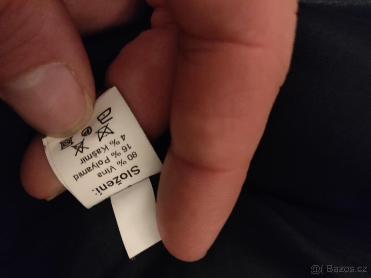 Dámský kabát s kapucí, vlna + kašmír, vel. L - 7