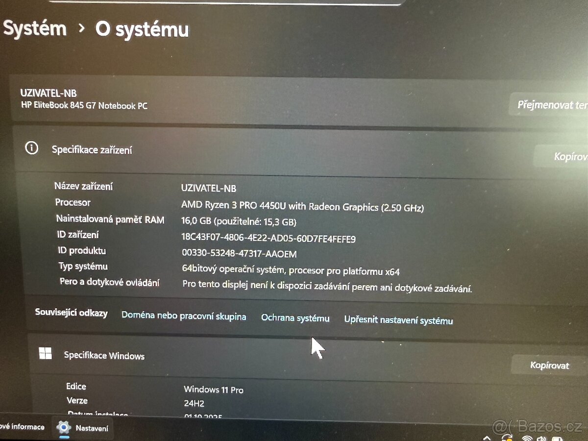 Kancelářský notebook HP EliteBook 845 G7 - 7
