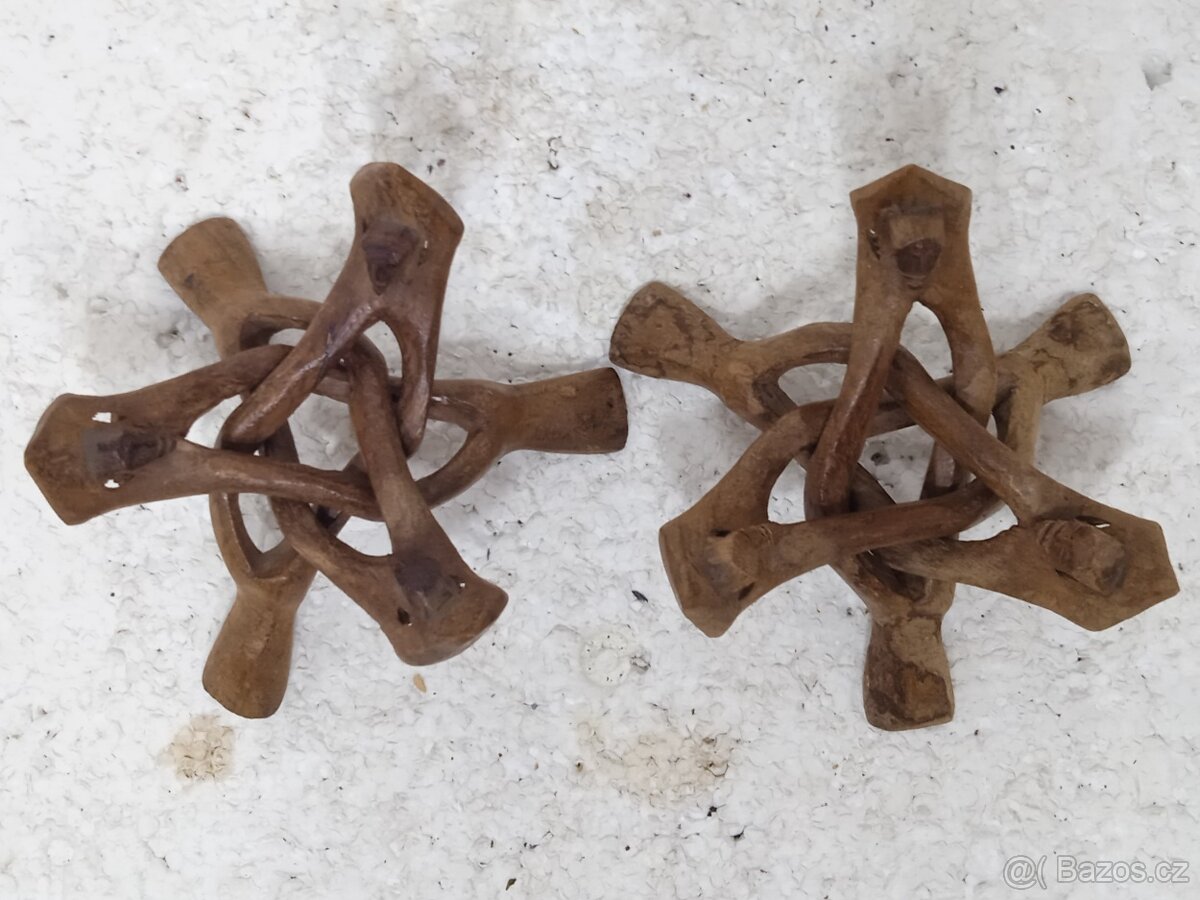 2x Vyřezávaný stojan na květináč retro - 7