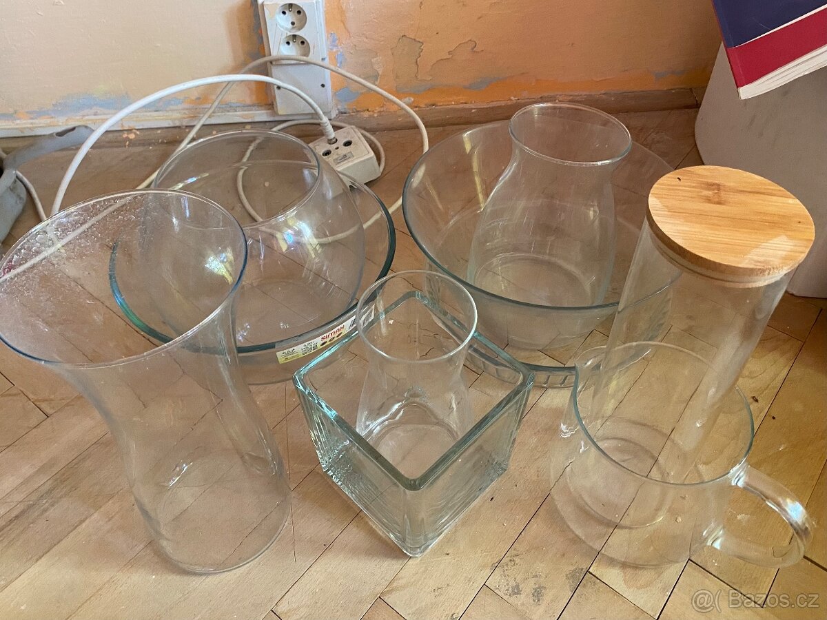 Skleněné vázy mísy doza - 7