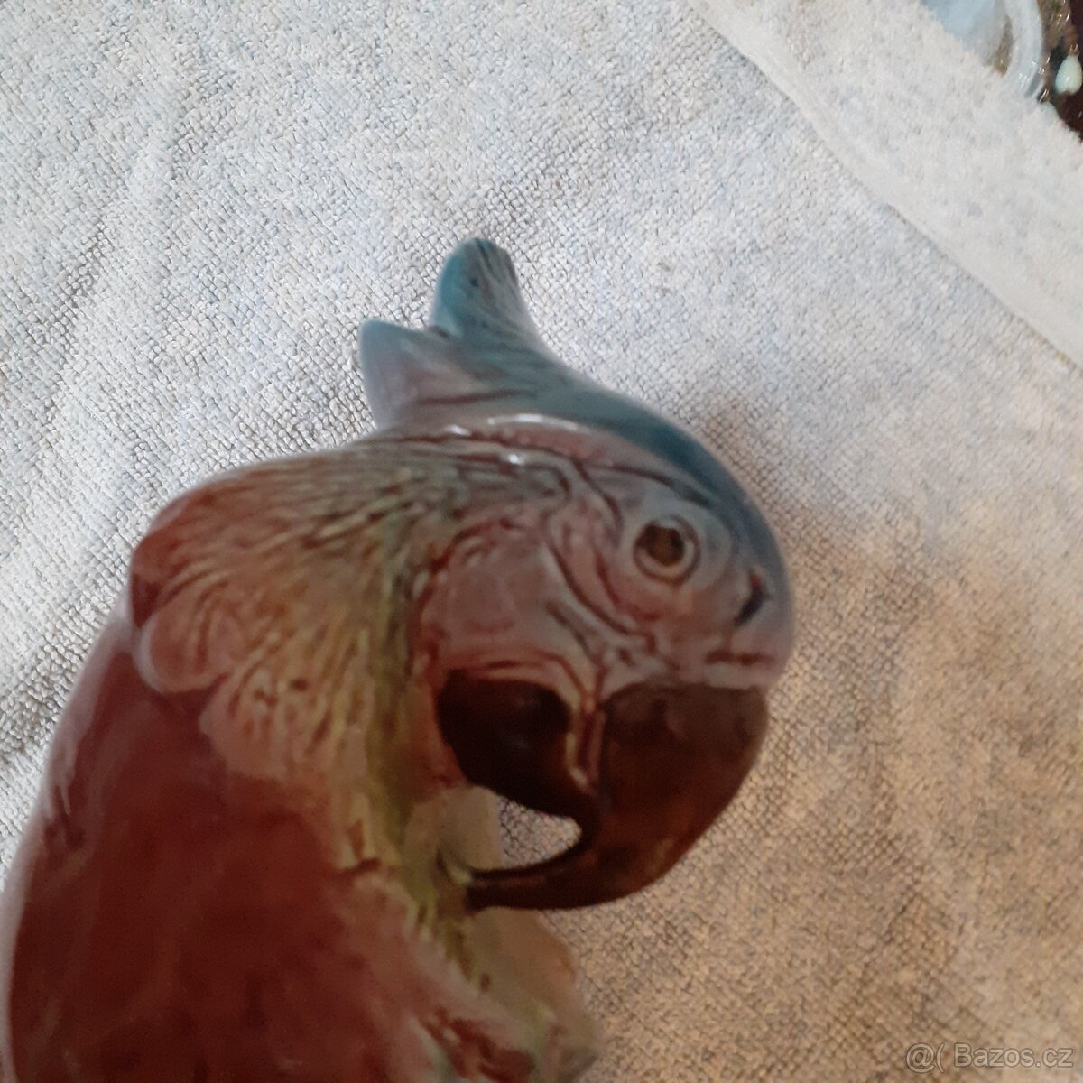 Starožitná keramická glazurovaná soška Jihokera - 7