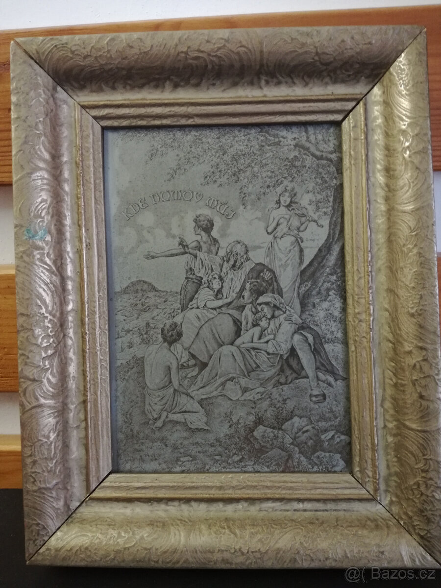 Obrazy - rytiny, Kde domov můj a Karlův most - 7