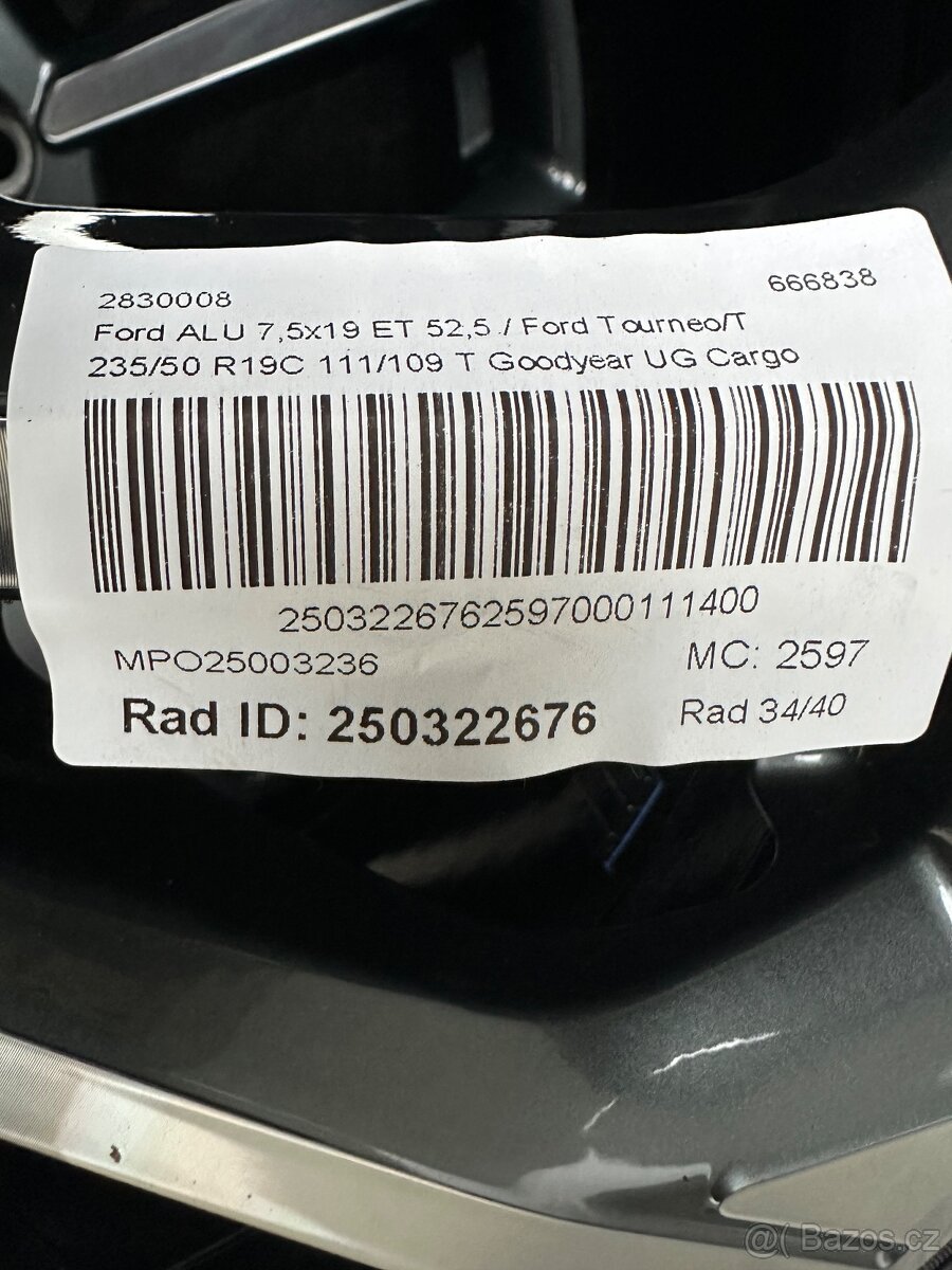 Nová originál zimni sada FORD r19 Transit Custom 6x120 - 7