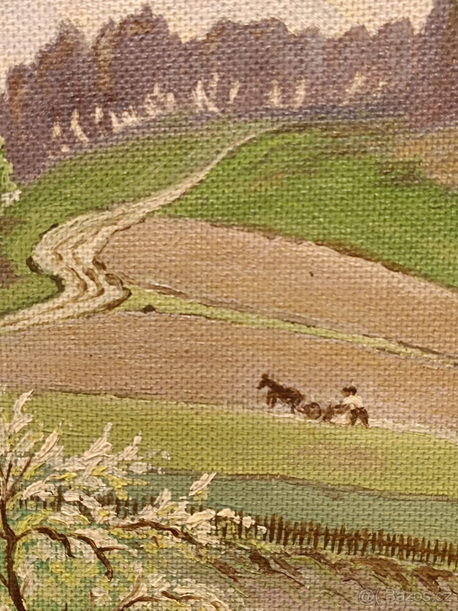 Obraz, Husopaska na Šumavě, olej 77x87 - 7