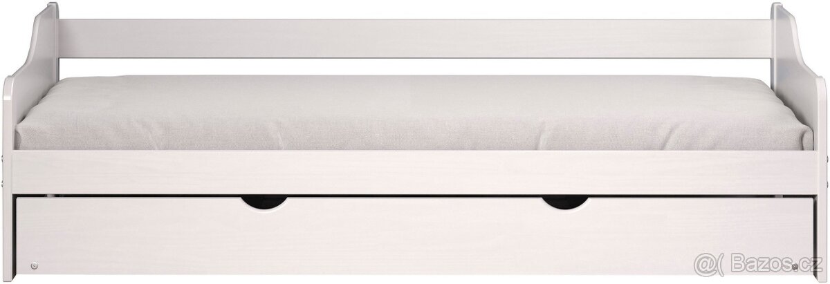 Nová rozkládací postel masiv borovice bílá - 7