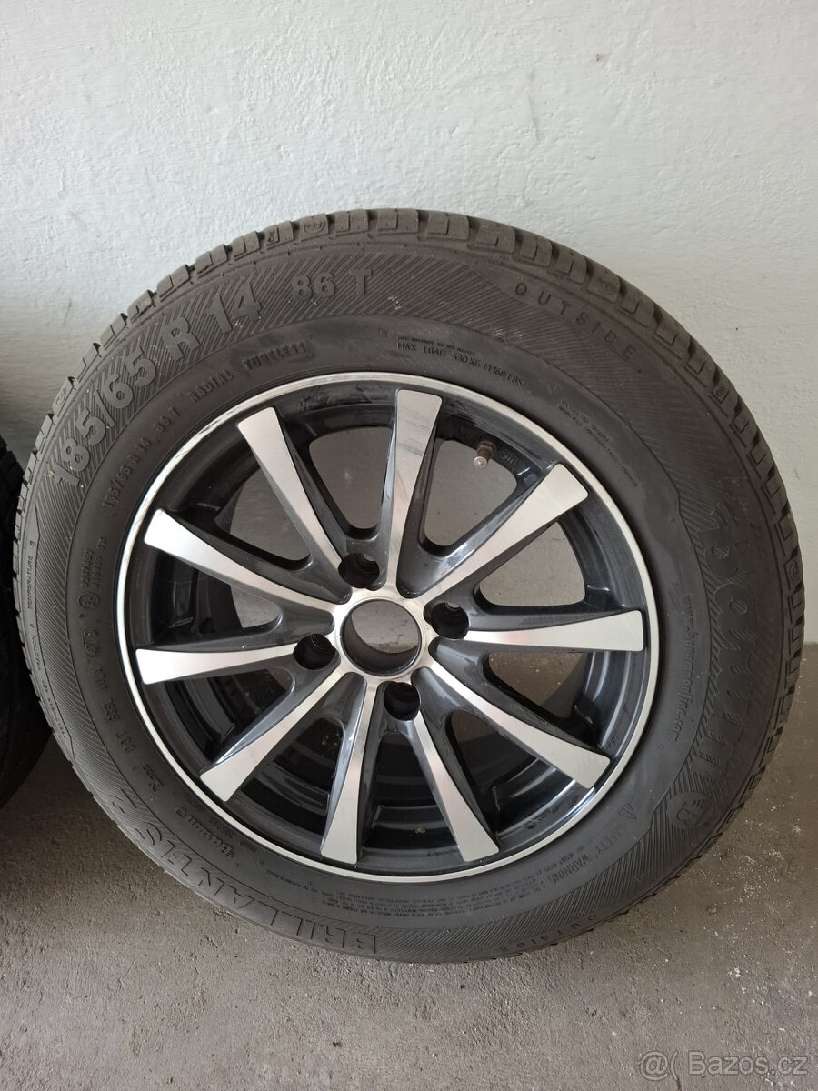 Prodám letní kola s elektrony – 185/65 R14 - 7