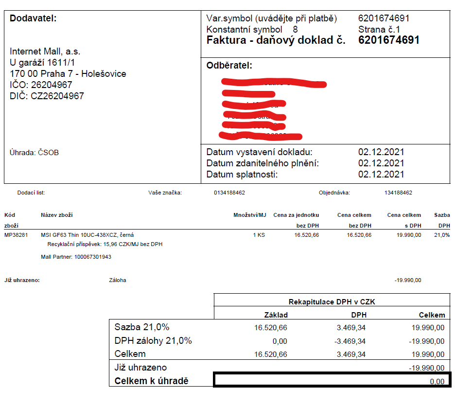 Herní Notebook MSI GF63 Thin 10UC-438XCZ - 7