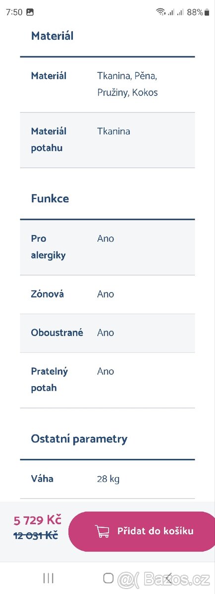 NOVÁ TAŠTIČKOVÁ MATRACE 180X200 - 7