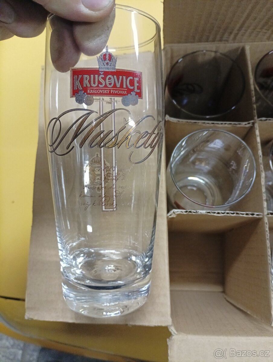 Pivní sklo 0,5l Krušovice mušketýr nové - 7